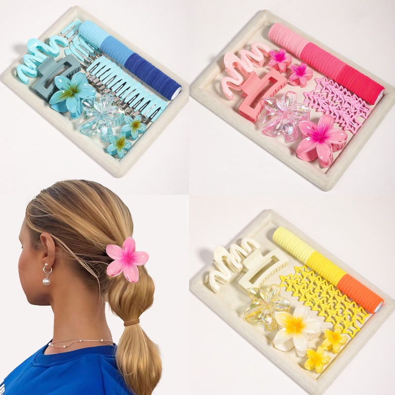 Travel Accessories Aesthetic - 76pcs Dopamine Ins Style Flower Hair