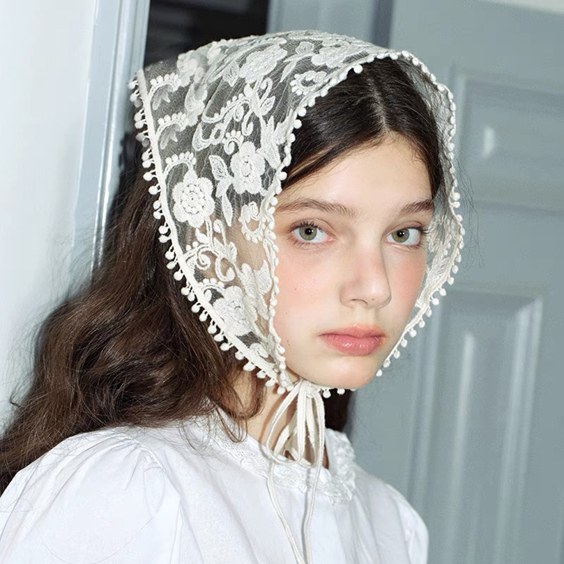 White Woven Floral Lace Hair S - Travel Accessories Aesthetic review and price