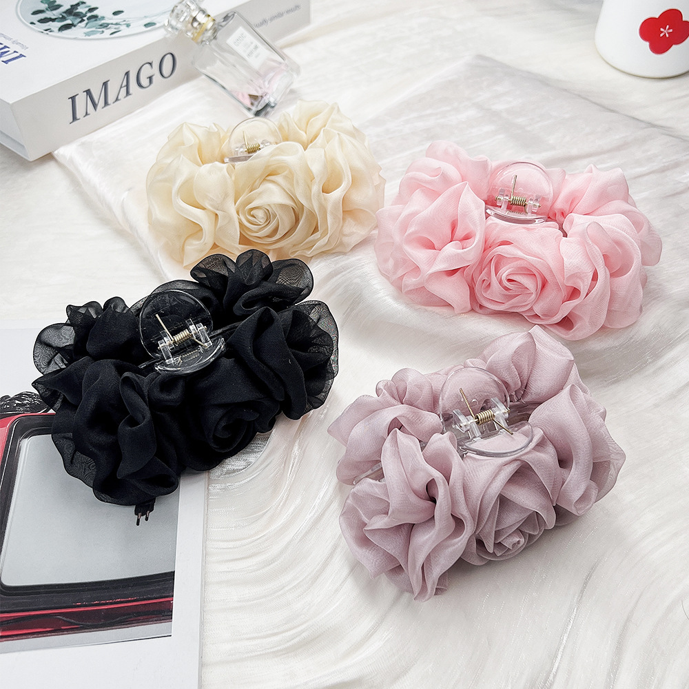 Spring Chiffon Hair Claw Folde - Travel Accessories Aesthetic review and price
