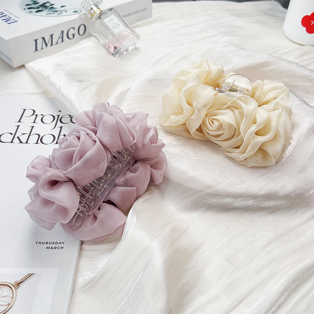 Spring Chiffon Hair Claw Folde - Travel Accessories Aesthetic review and price