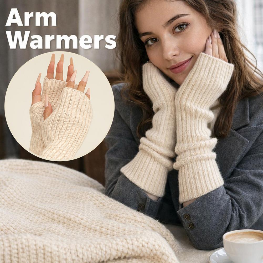 2PCS Cable Knit Fingerless Glo - Travel Accessories Aesthetic review and price